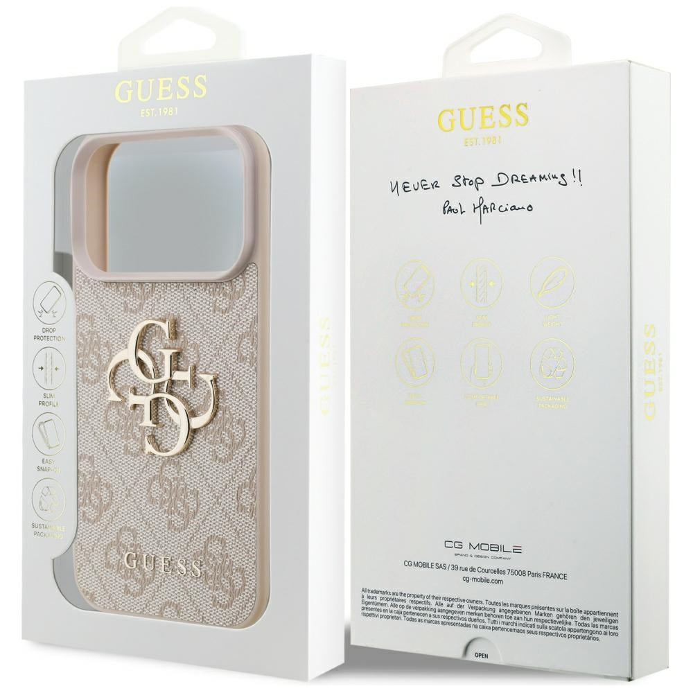 Custodia per Apple iPhone 17 Pro, Guess, 4G Big Logo, Rosa