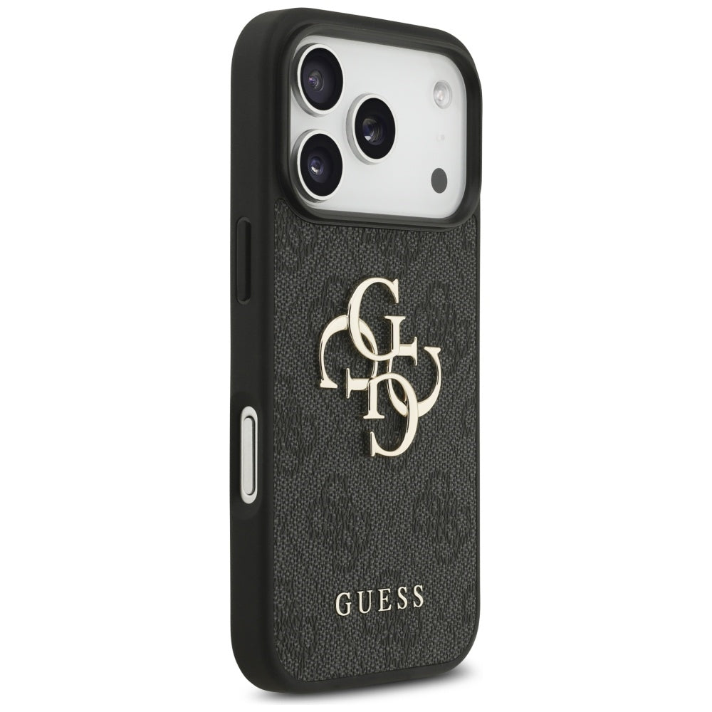 Custodia per Apple iPhone 17 Pro, Guess, 4G Classic Logo con Cinturino, Nera
