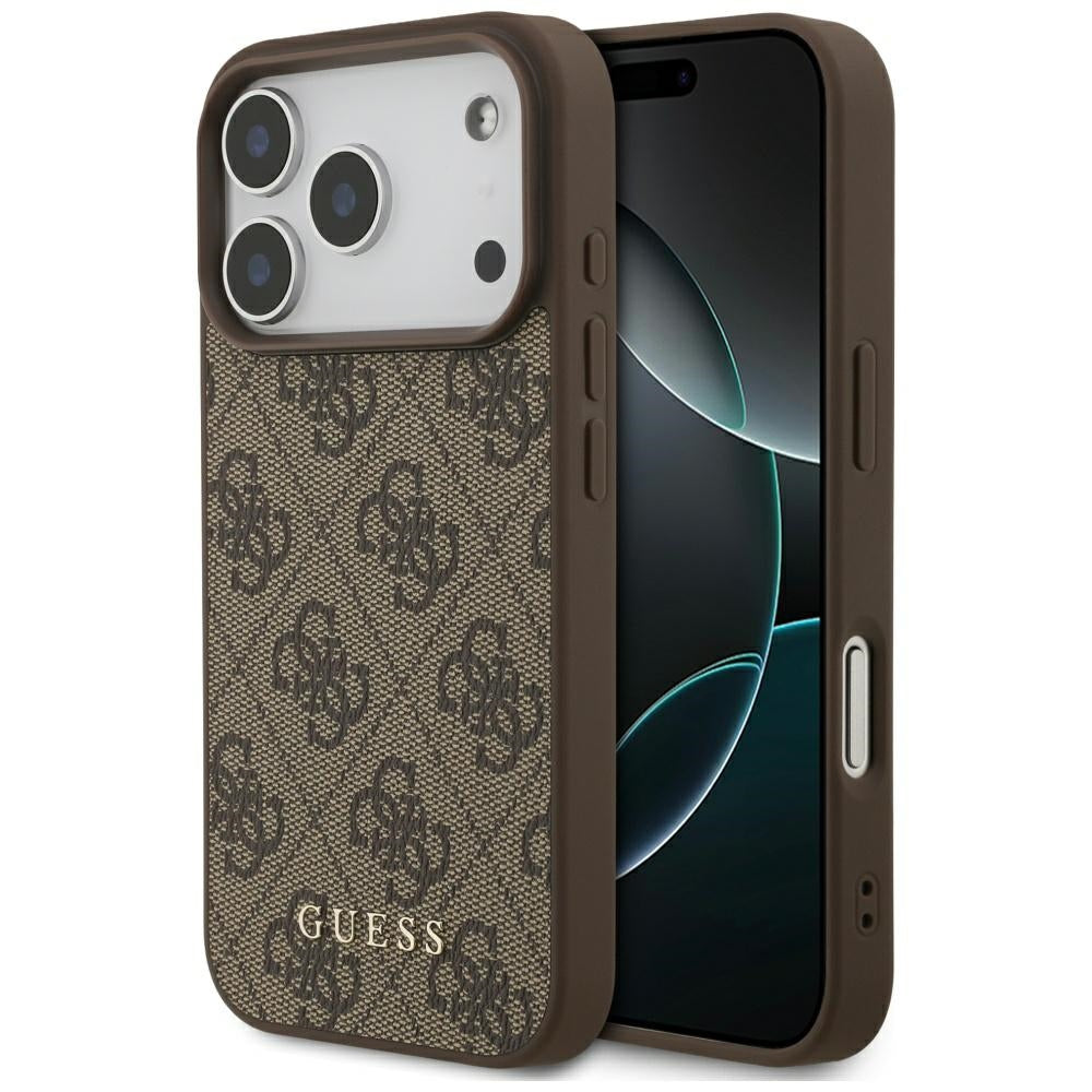 Custodia per Apple iPhone 17 Pro, Guess, 4G Classic, Marrone