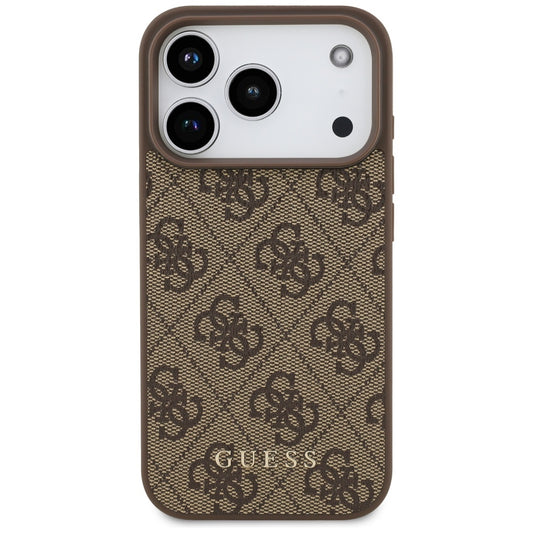 Custodia per Apple iPhone 17 Pro, Guess, 4G Classic, Marrone