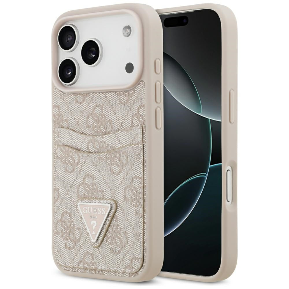 Custodia per Apple iPhone 17 Pro, Guess, 4G Double Card Triangle, Rosa