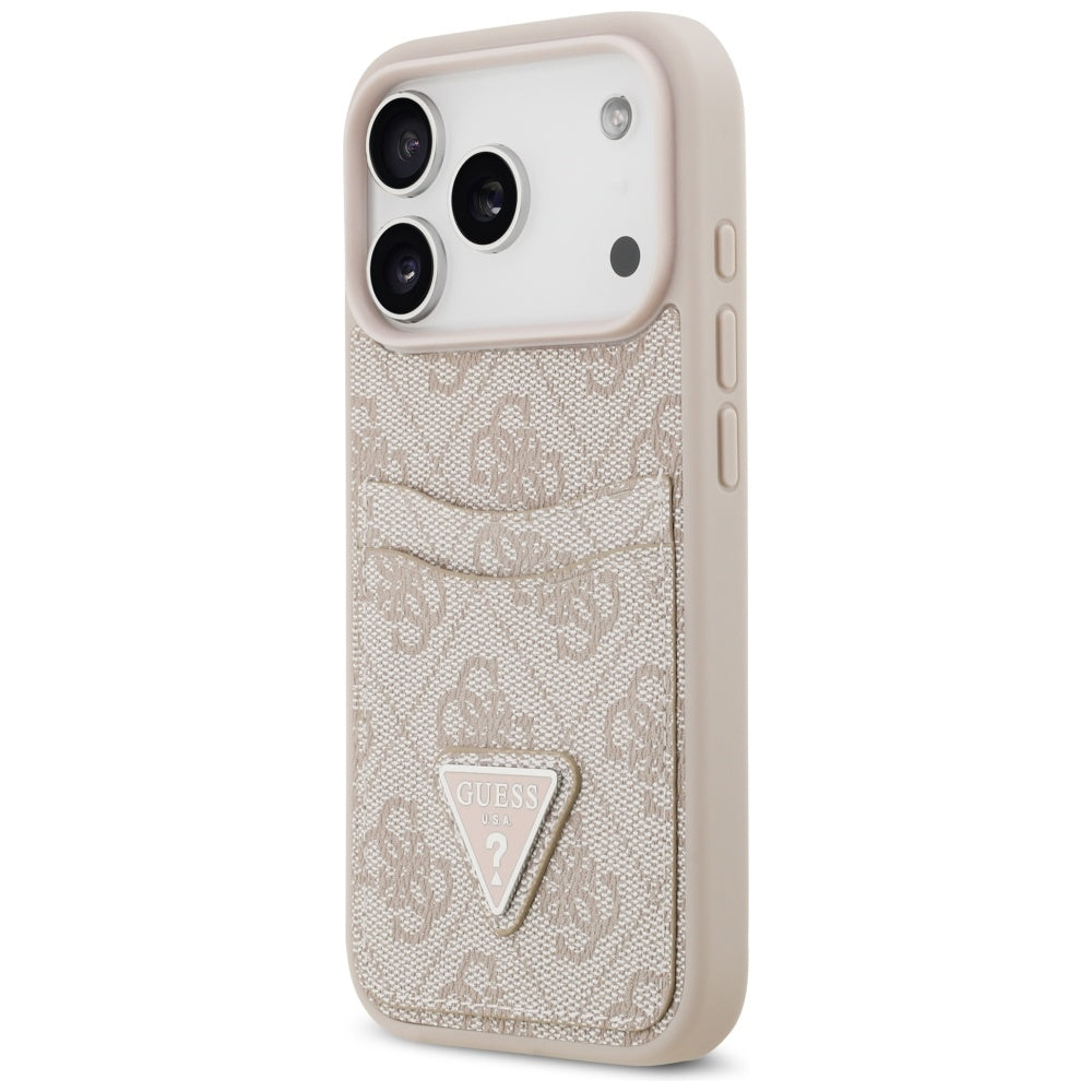 Custodia per Apple iPhone 17 Pro, Guess, 4G Double Card Triangle, Rosa