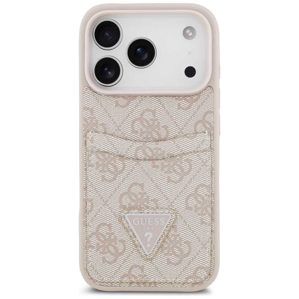 Custodia per Apple iPhone 17 Pro, Guess, 4G Double Card Triangle, Rosa