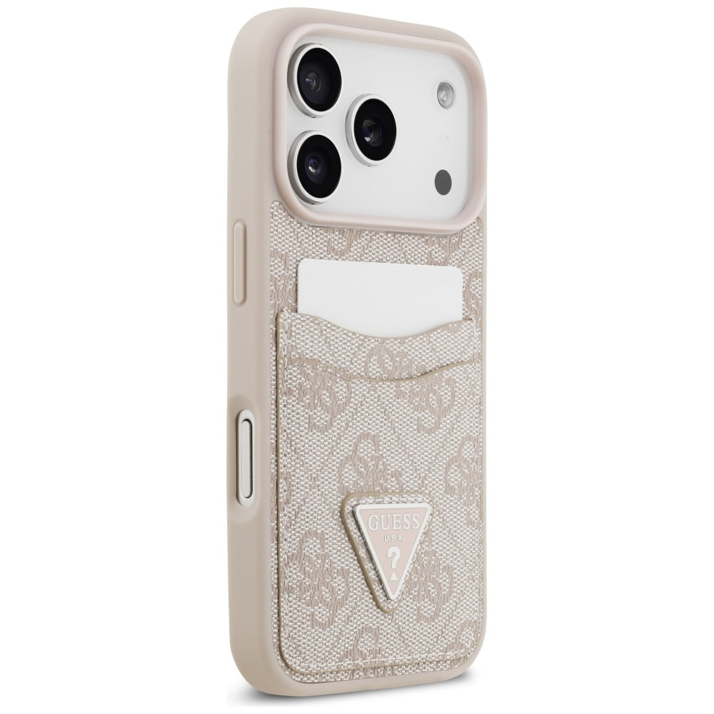 Custodia per Apple iPhone 17 Pro, Guess, 4G Double Card Triangle, Rosa