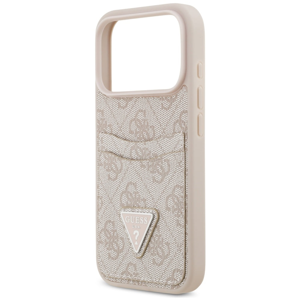Custodia per Apple iPhone 17 Pro, Guess, 4G Double Card Triangle, Rosa