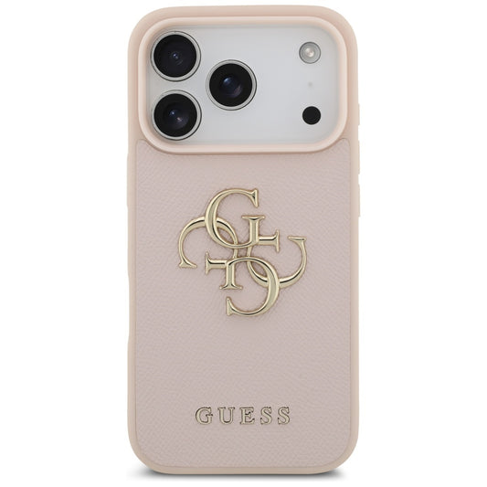 Custodia per Apple iPhone 17 Pro, Guess, 4G Grained Big and Classic Logo, Rosa