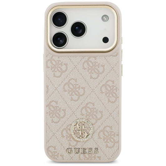 Custodia per Apple iPhone 17 Pro, Guess, 4G Strass Logo and Big Strap, Rosa