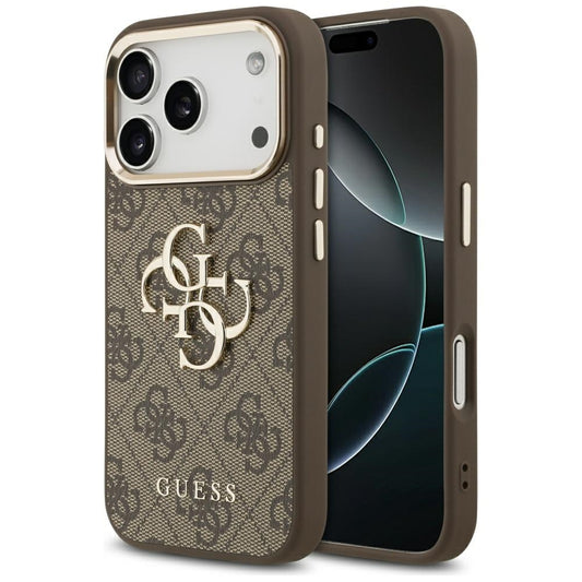 Custodia per Apple iPhone 17 Pro, Guess, Big 4G Logo Classic, Marrone Dorato