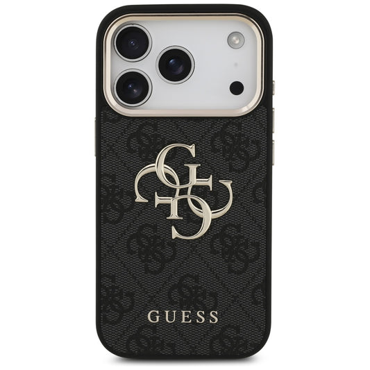 Custodia per Apple iPhone 17 Pro, Guess, Big 4G Logo Classic, Nera Dorata