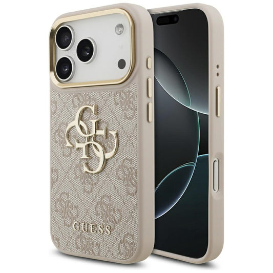 Custodia per Apple iPhone 17 Pro, Guess, Big 4G Logo Classic, Rosa Dorato