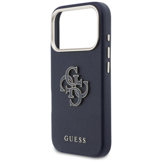 Custodia per Apple iPhone 17 Pro, Guess, Resin Logo, Blu