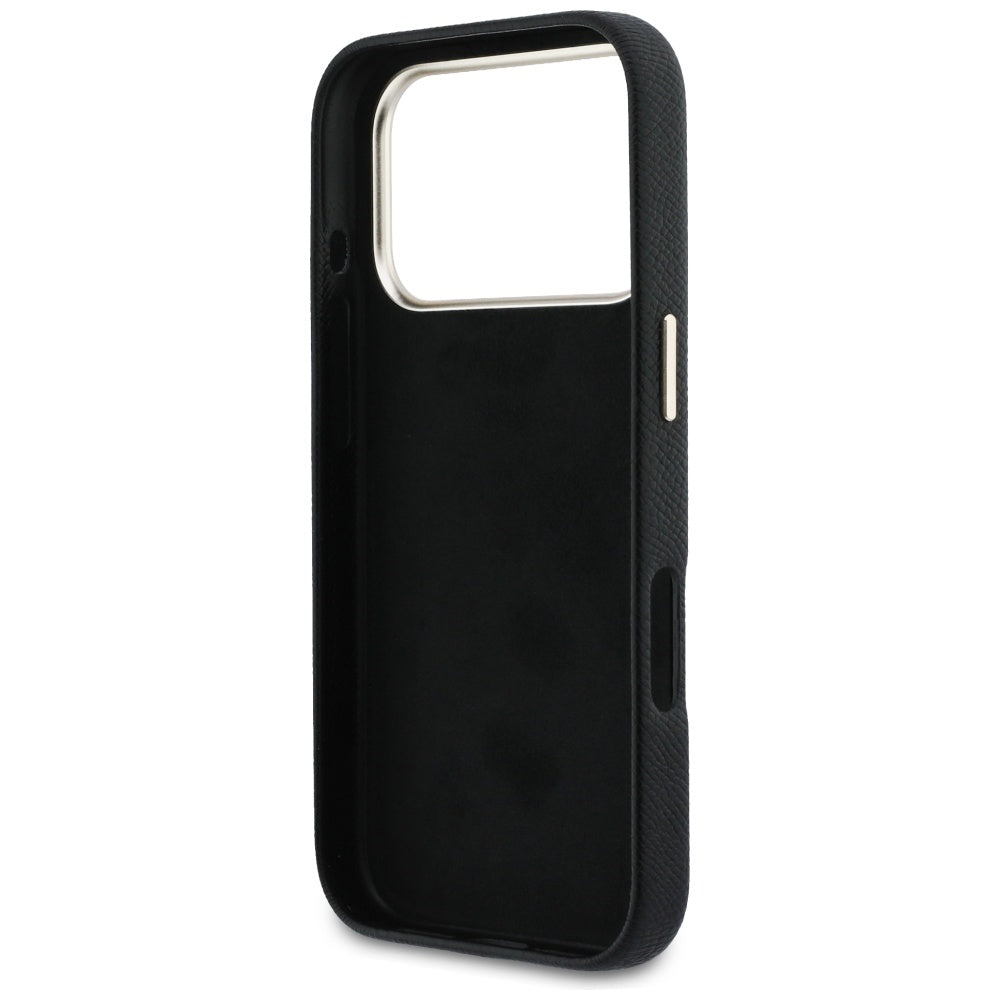 Custodia per Apple iPhone 17 Pro, Guess, Resin Logo, Nera