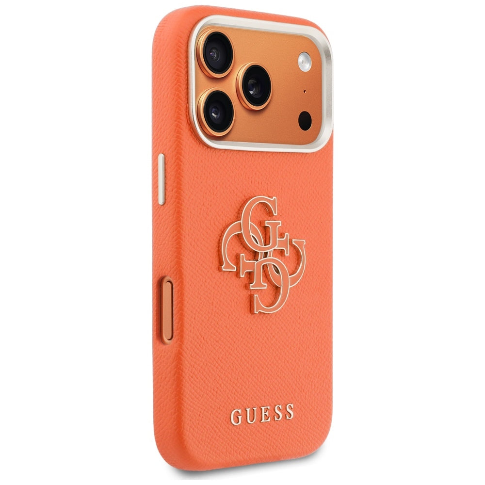 Custodia per Apple iPhone 17 Pro, Guess, Resin Logo, Arancione