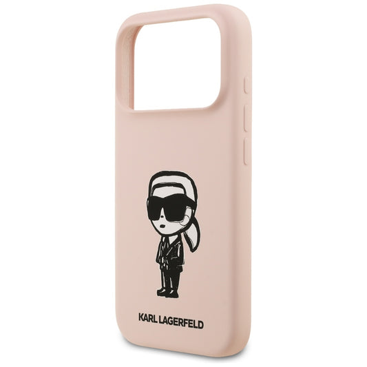 Custodia per Apple iPhone 17 Pro, Karl Lagerfeld, Sketch and Logo Karl, Rosa
