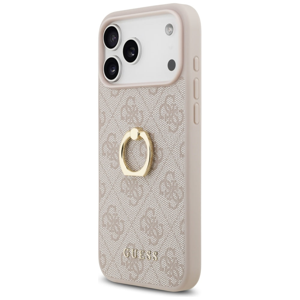 Custodia per Apple iPhone 17 Pro Max, Guess, 4G Ring Stand, Rosa