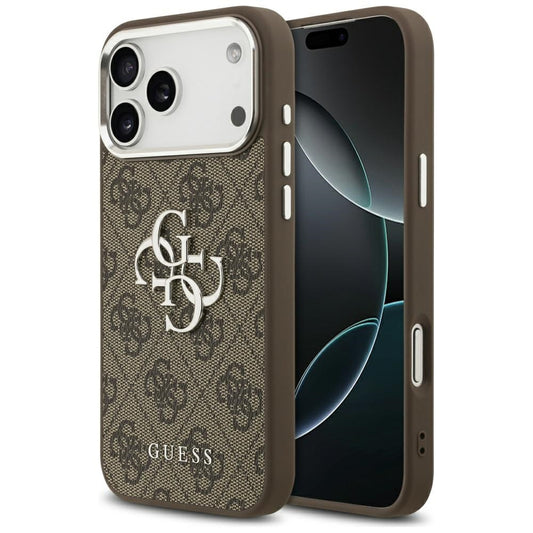 Case for Apple iPhone 17 Pro Max, Guess, Big 4G Logo Classic, Silver Brown