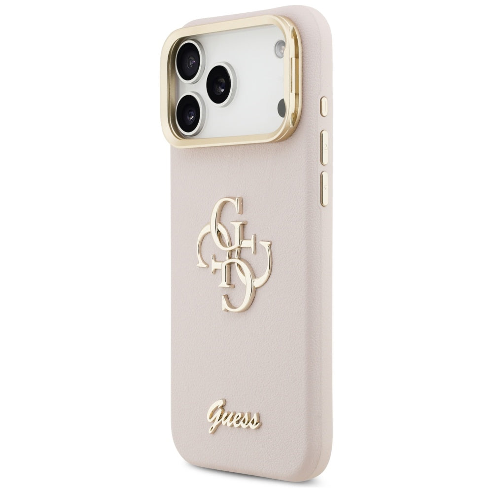 Custodia per Apple iPhone 17 Pro Max, Guess, Grained Big 4G Stand Camera, Rosa