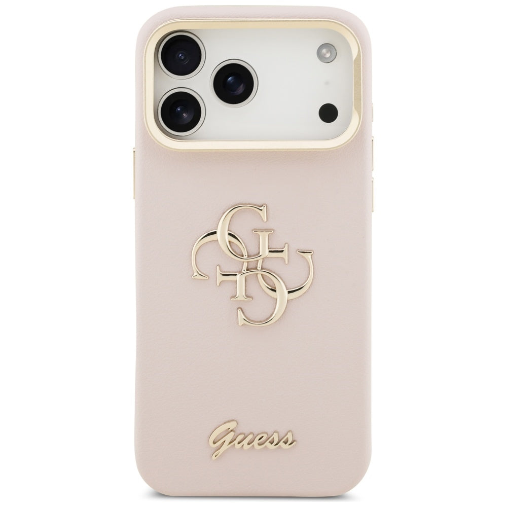 Custodia per Apple iPhone 17 Pro Max, Guess, Grained Big 4G Stand Camera, Rosa
