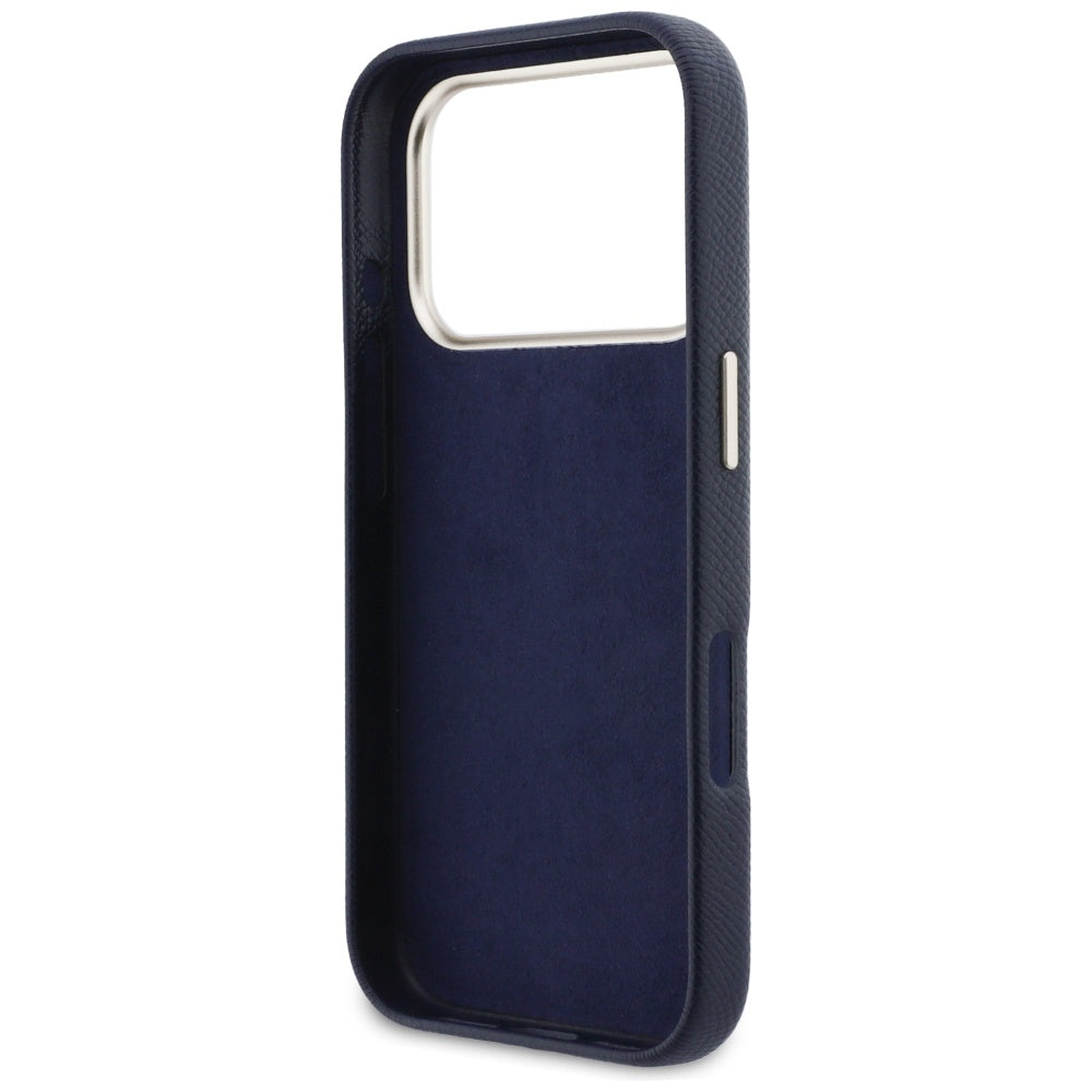 Custodia per Apple iPhone 17 Pro Max, Guess, Resin Logo, Blu