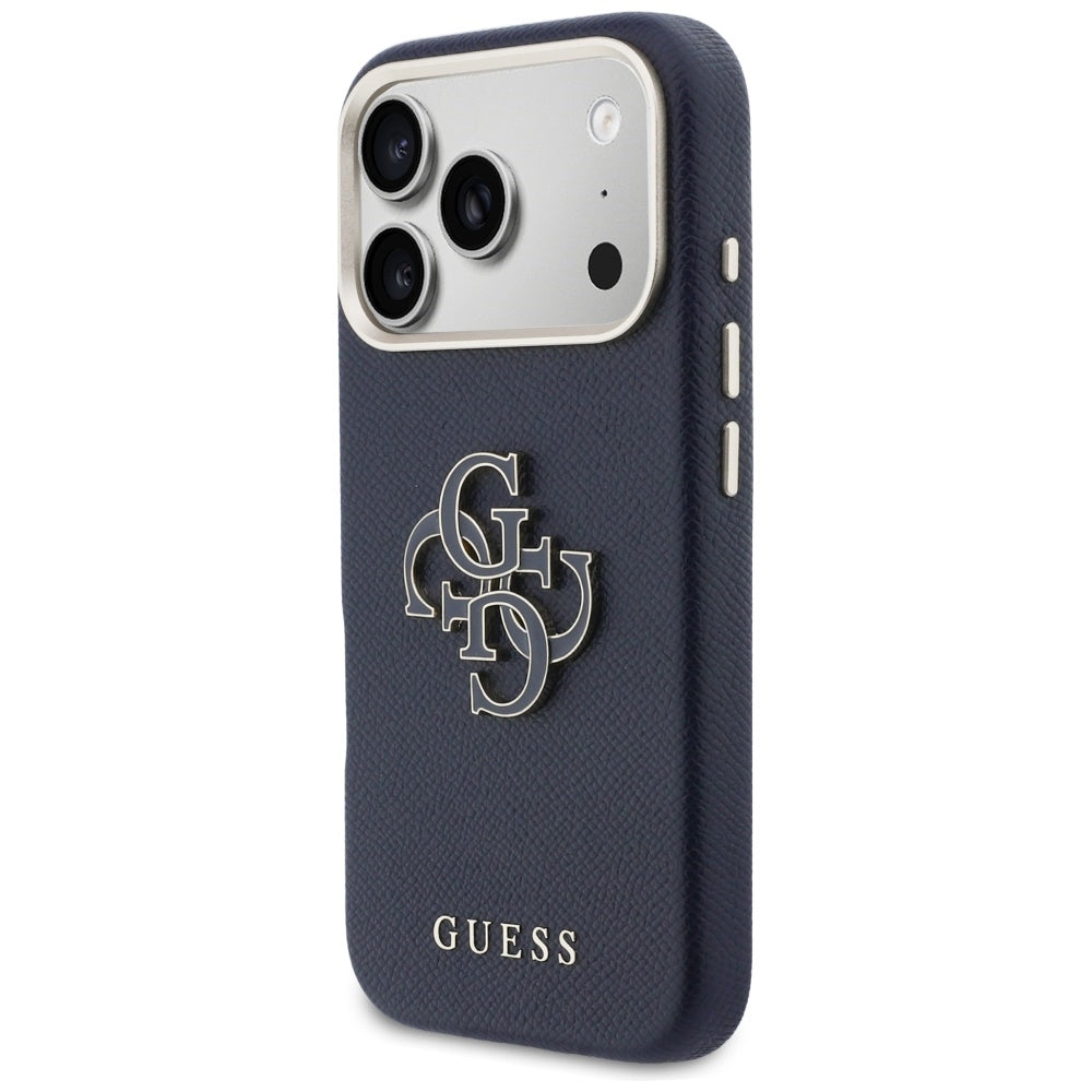 Custodia per Apple iPhone 17 Pro Max, Guess, Resin Logo, Blu