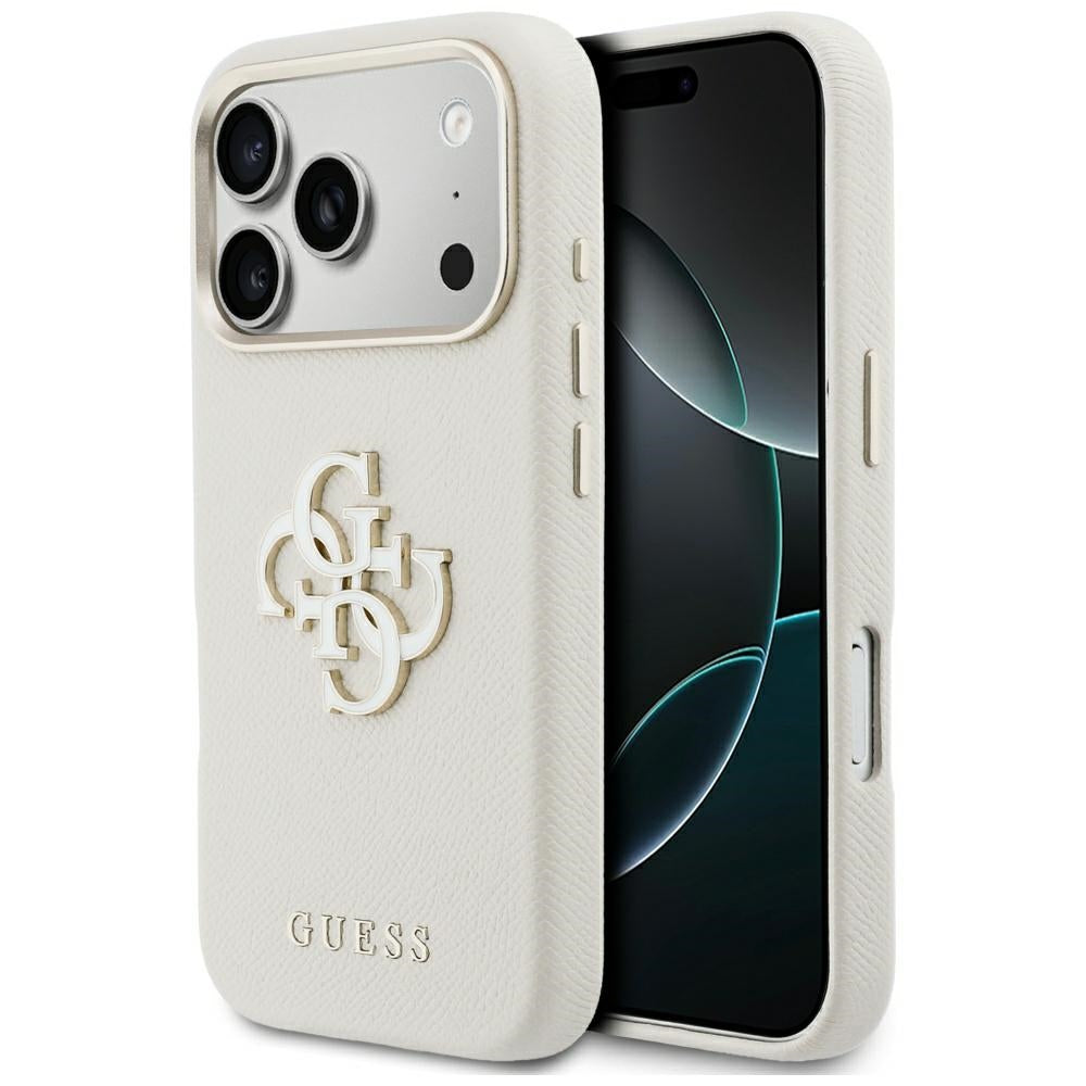 Custodia per Apple iPhone 17 Pro Max, Guess, Resin Logo, Beige