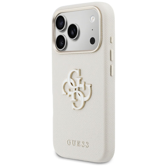Custodia per Apple iPhone 17 Pro Max, Guess, Resin Logo, Beige