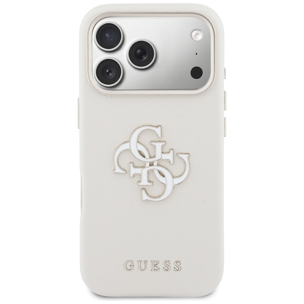 Custodia per Apple iPhone 17 Pro Max, Guess, Resin Logo, Beige