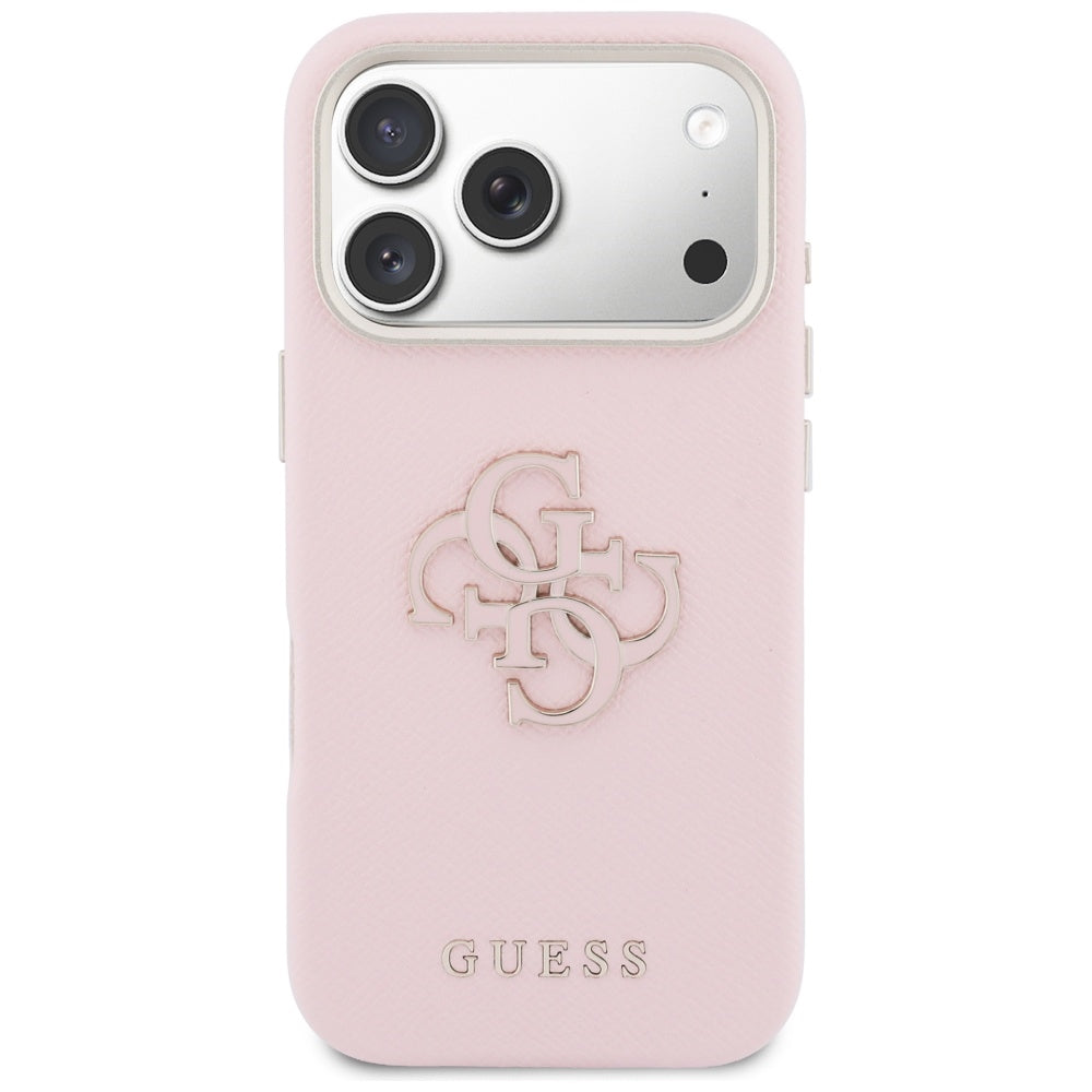Custodia per Apple iPhone 17 Pro, Guess, Logo in resina, Rosa