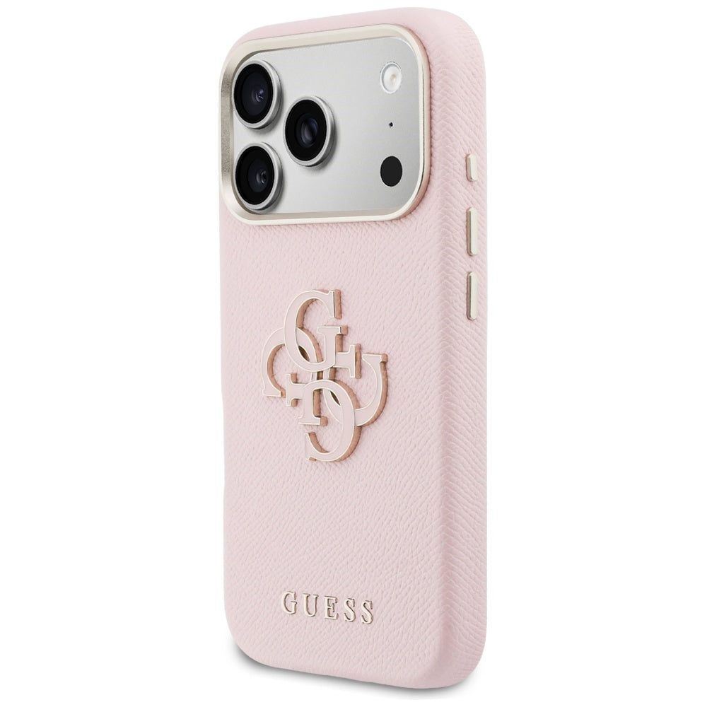 Custodia per Apple iPhone 17 Pro Max, Guess, Resin Logo, Rosa