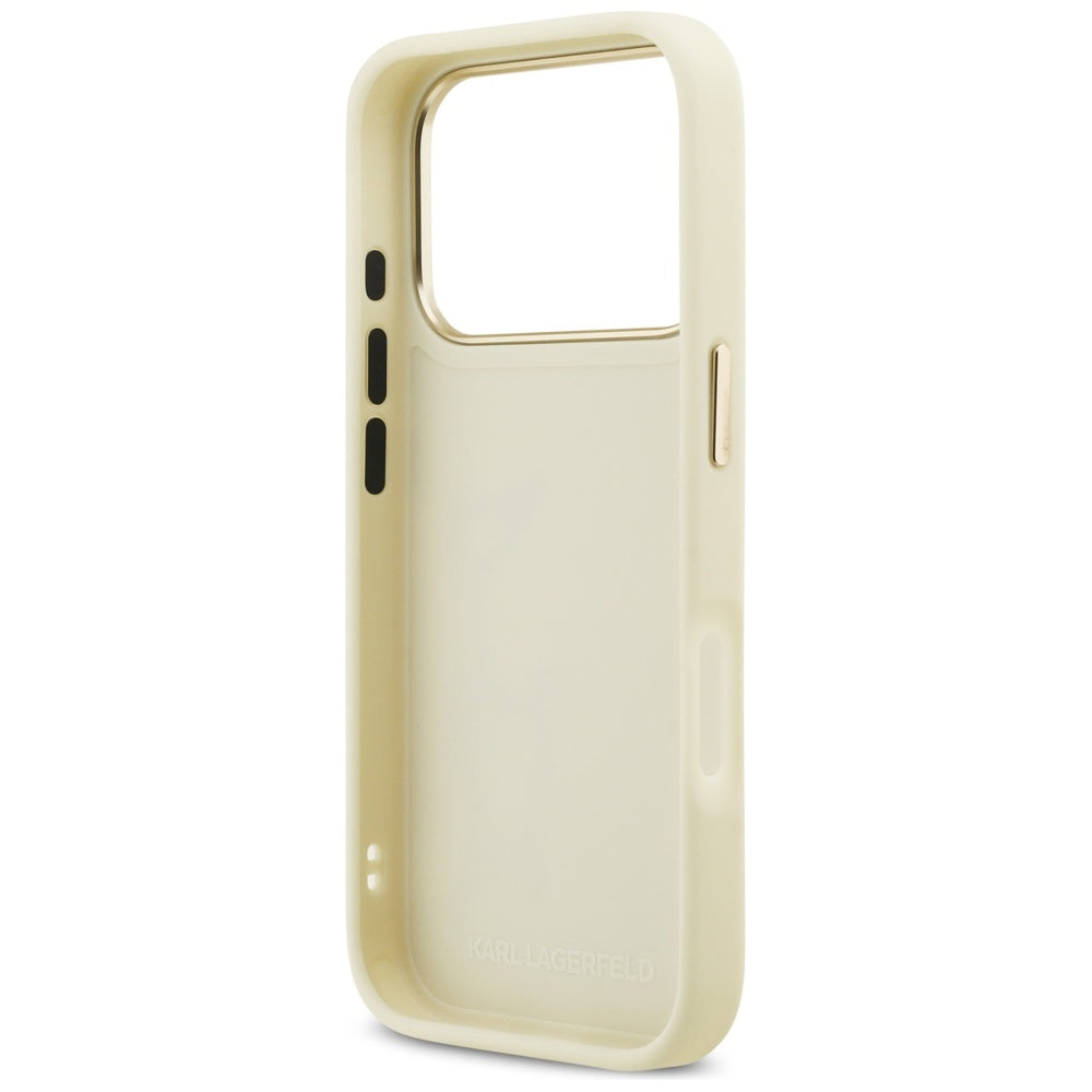 Custodia per Apple iPhone 17 Pro Max, Karl Lagerfeld, Script Logo, Beige