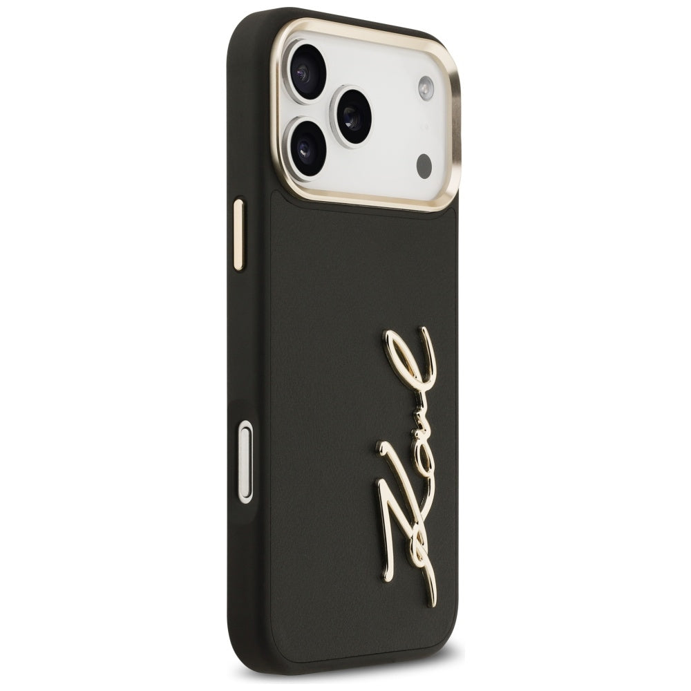 Custodia per Apple iPhone 17 Pro Max, Karl Lagerfeld, Script Logo, Nera
