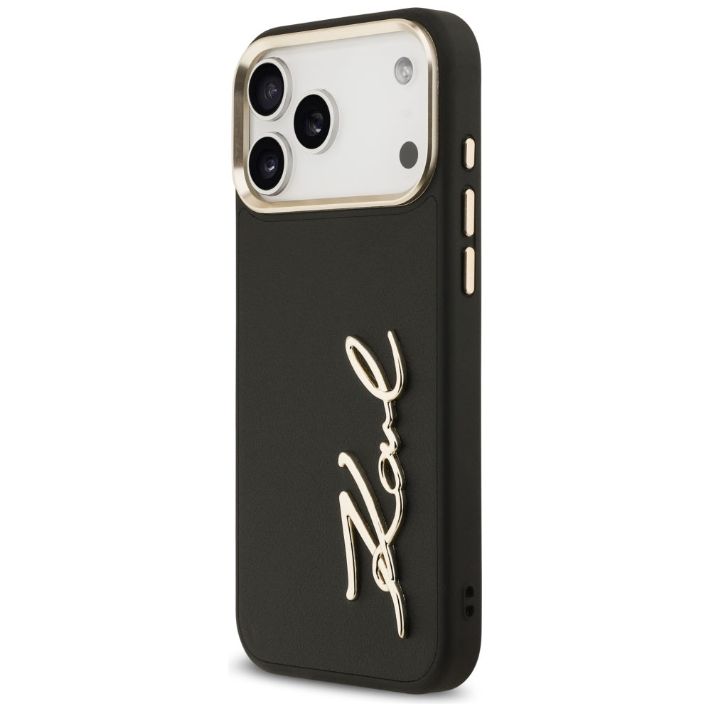 Custodia per Apple iPhone 17 Pro Max, Karl Lagerfeld, Script Logo, Nera