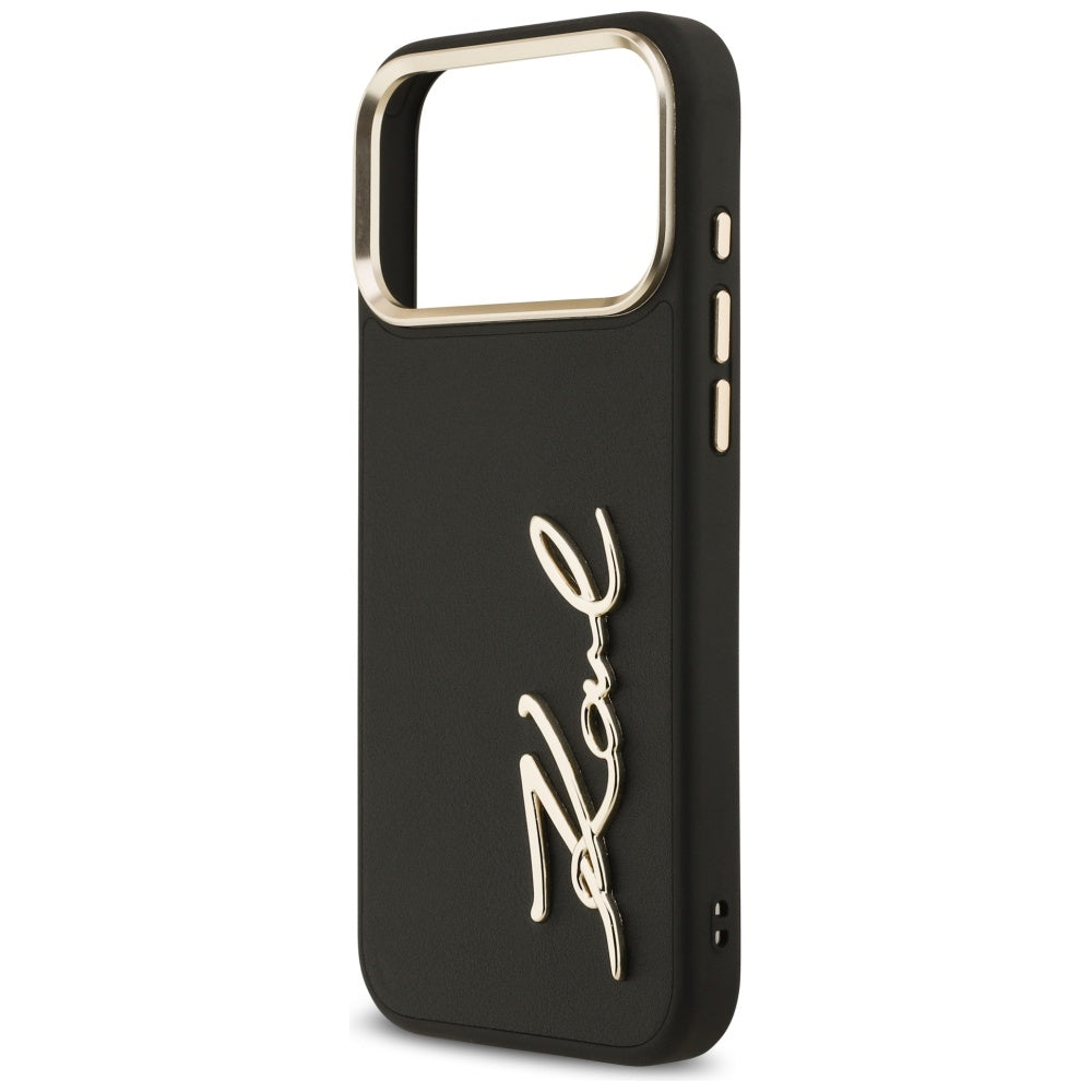 Custodia per Apple iPhone 17 Pro Max, Karl Lagerfeld, Script Logo, Nera