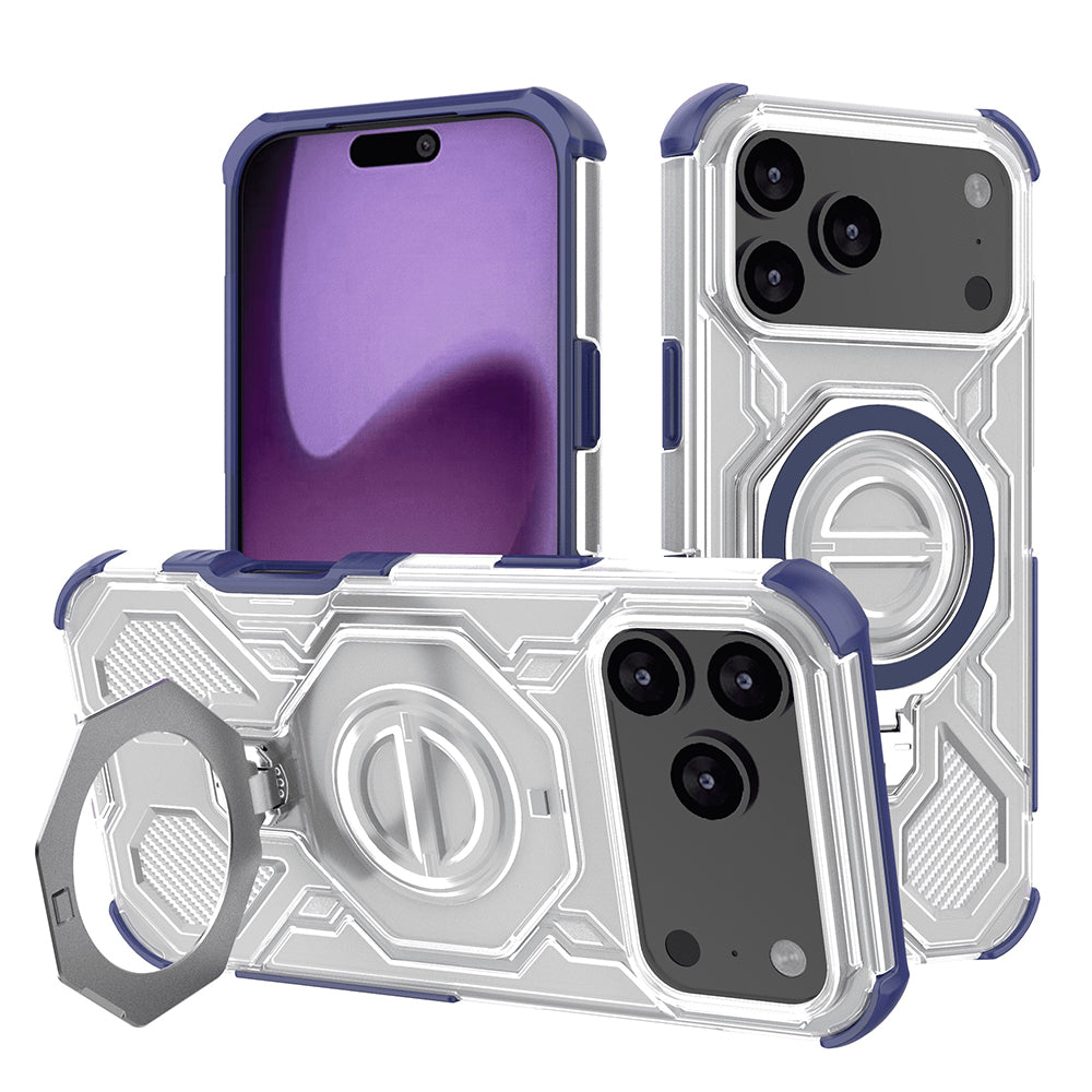 Custodia per Apple iPhone 17 Pro Max, Techsuit, Carbon Shield Pro, Blu