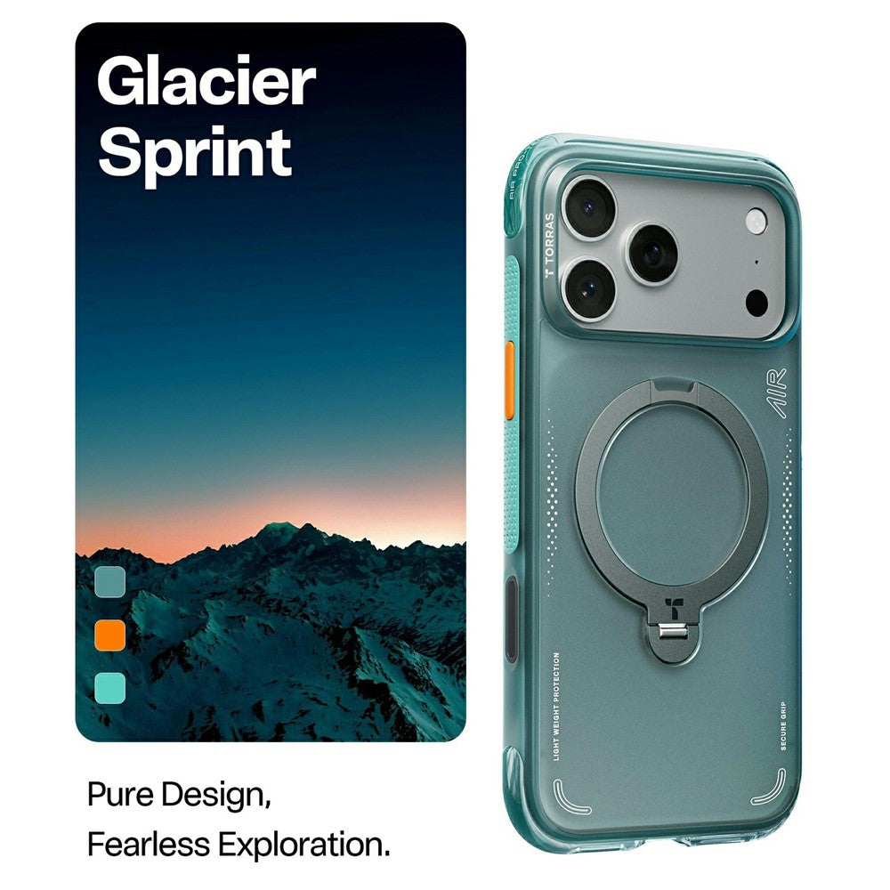 Custodia per Apple iPhone 17 Pro Max, Torras, Ostand Spin Air, Verde