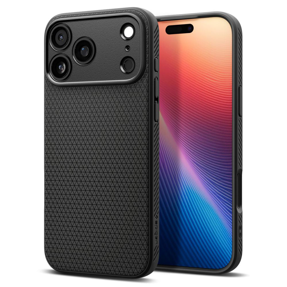 Custodia per Apple iPhone 17 Pro, Spigen, Liquid Air, Nero Opaco ACS10331