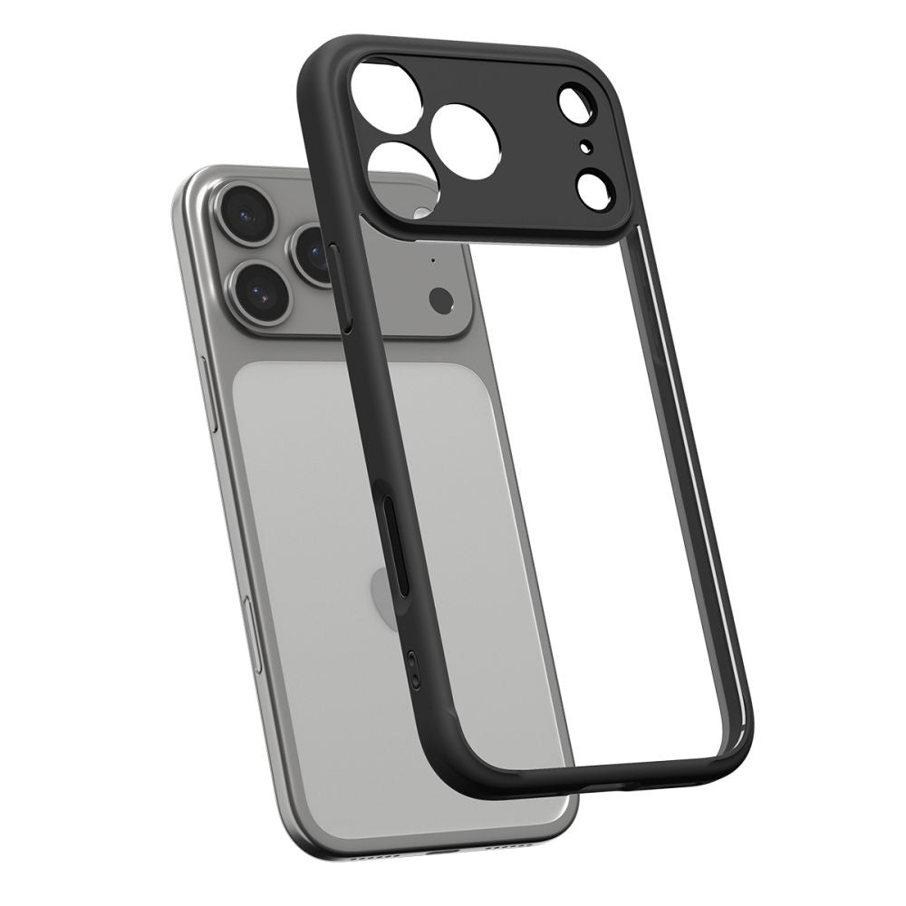 Custodia per Apple iPhone 17 Pro, Spigen, Ultra Hybrid, Nero Opaco ACS10343