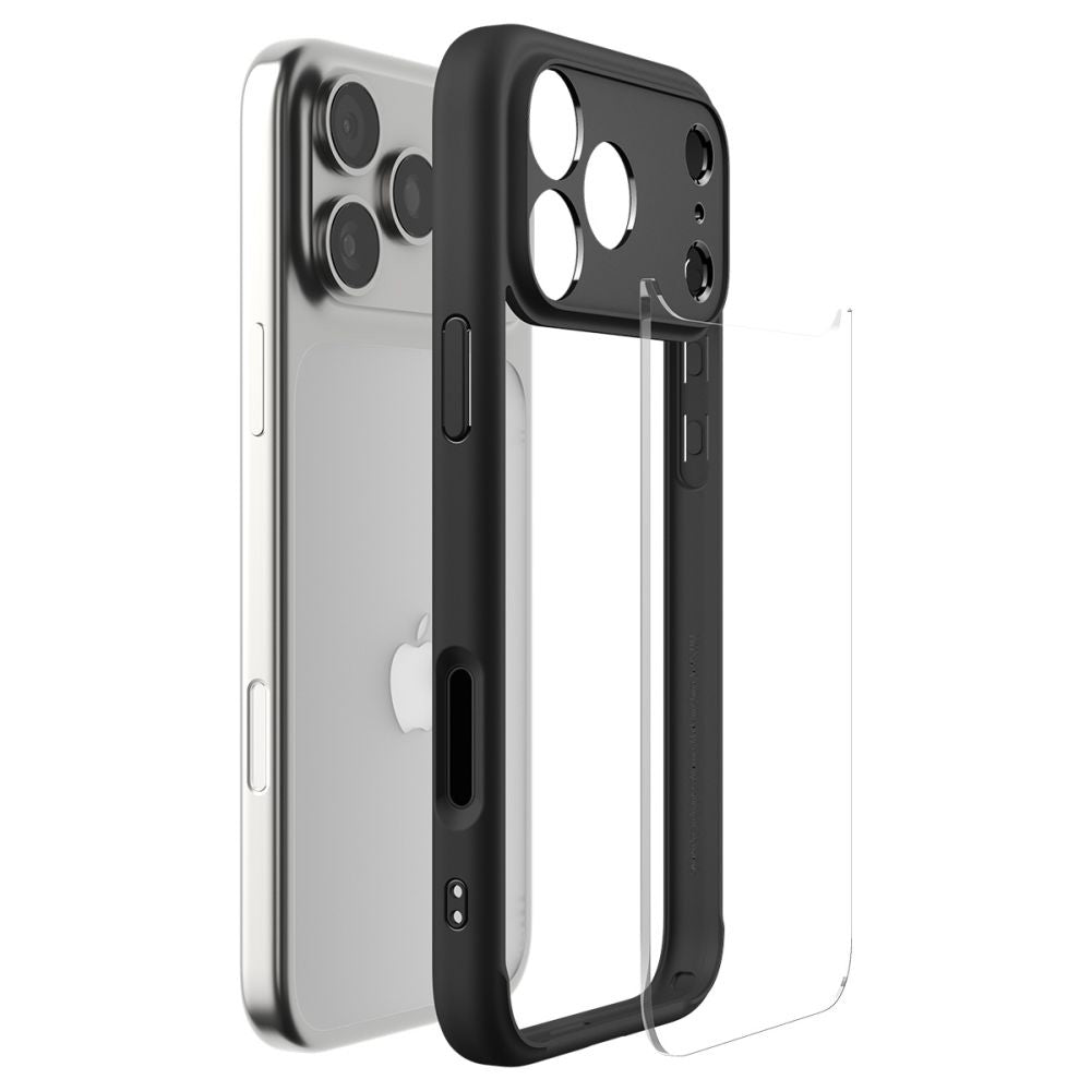 Custodia per Apple iPhone 17 Pro, Spigen, Ultra Hybrid, Nero Opaco ACS10343