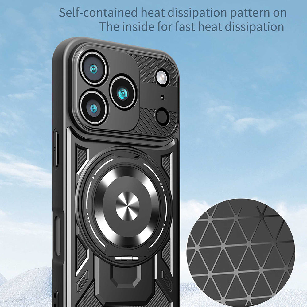 Custodia per Apple iPhone 17 Pro, Techsuit, RuggedCam, Grigio