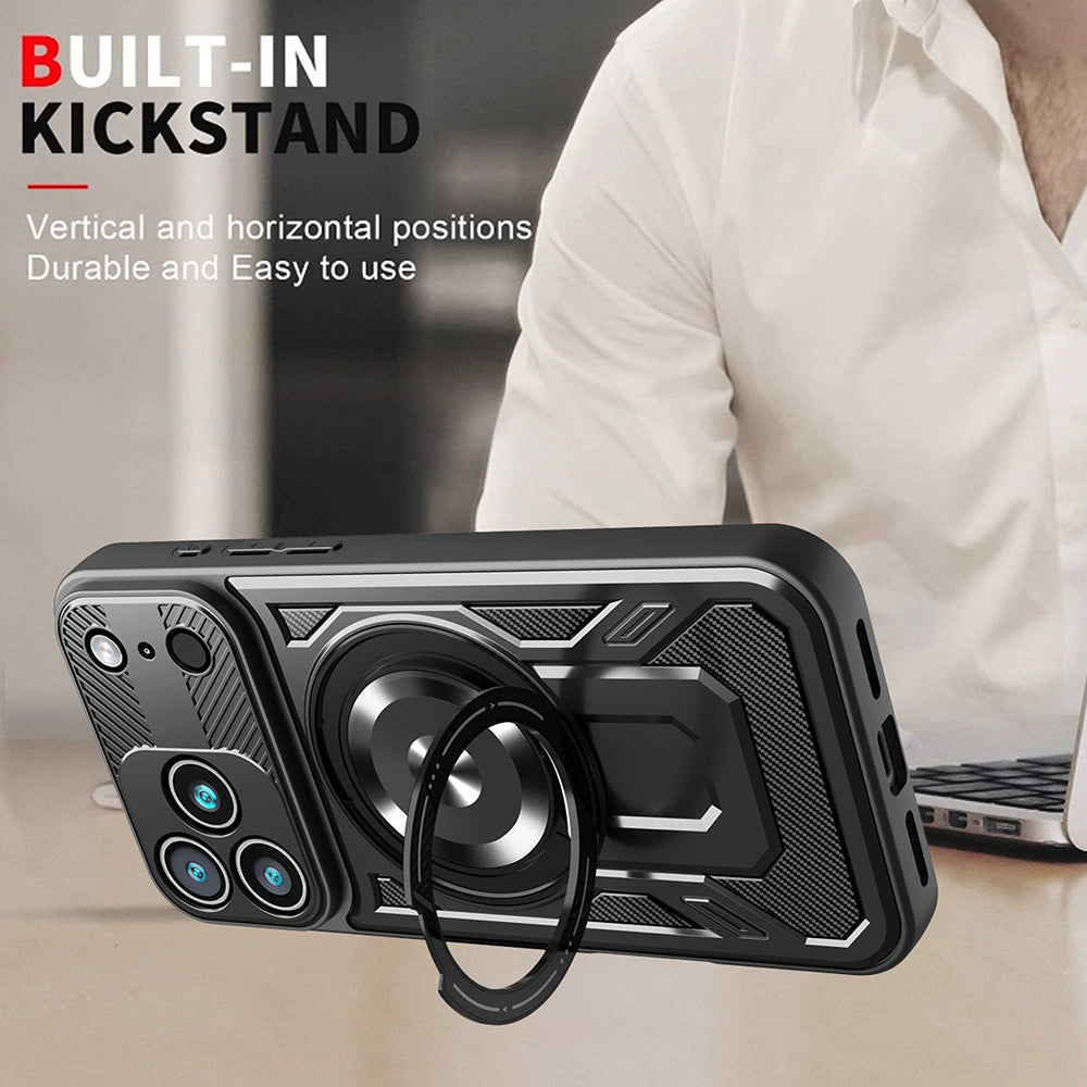 Custodia per Apple iPhone 17 Pro, Techsuit, RuggedCam, Nera