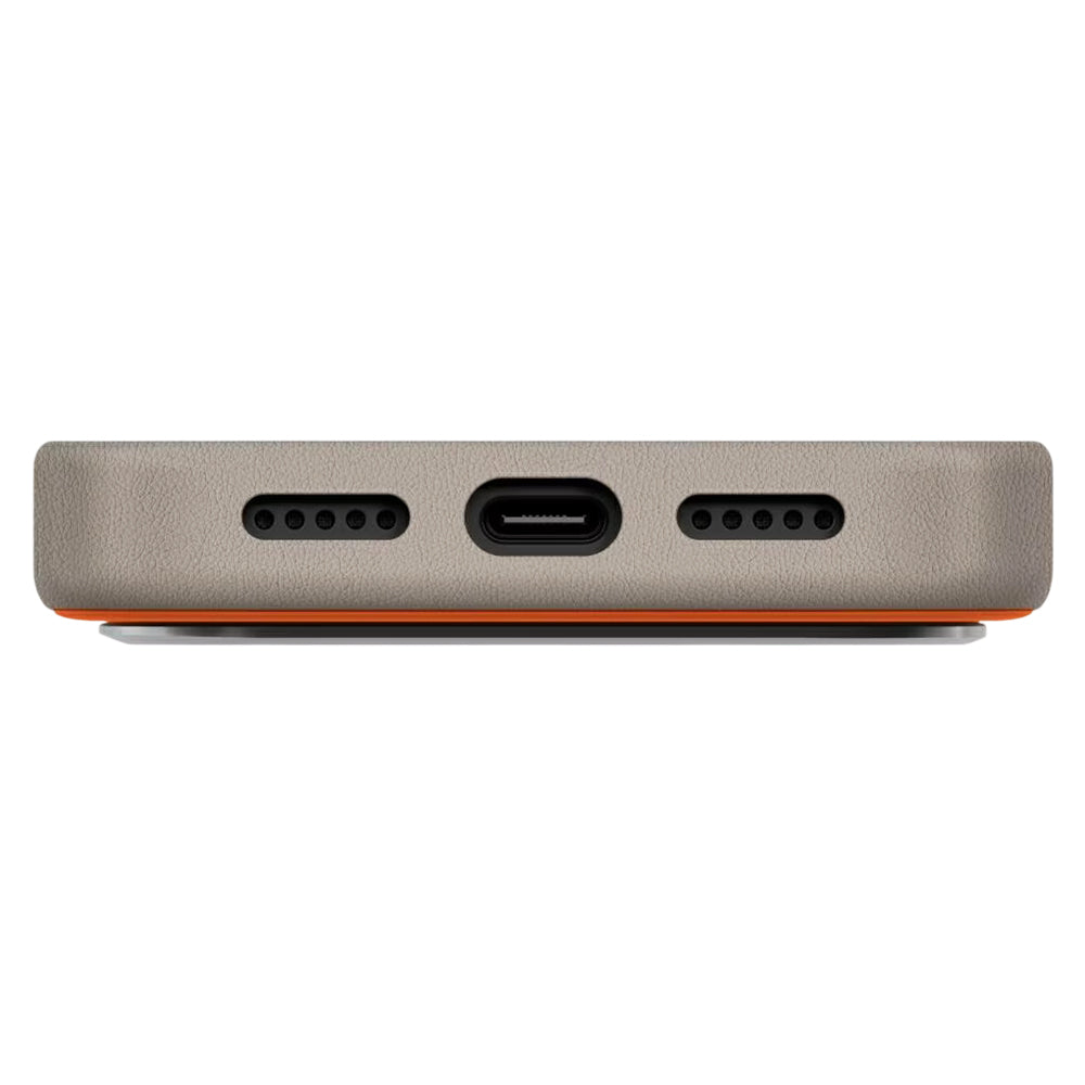 Custodia per Apple iPhone 17 Pro, UNIQ, Lyden Leatherette, Beige Arancione