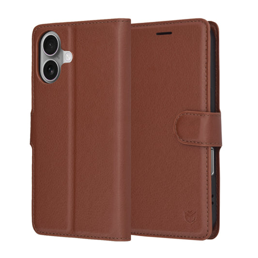Custodia per Apple iPhone 17, Techsuit, Leather Folio, Marrone