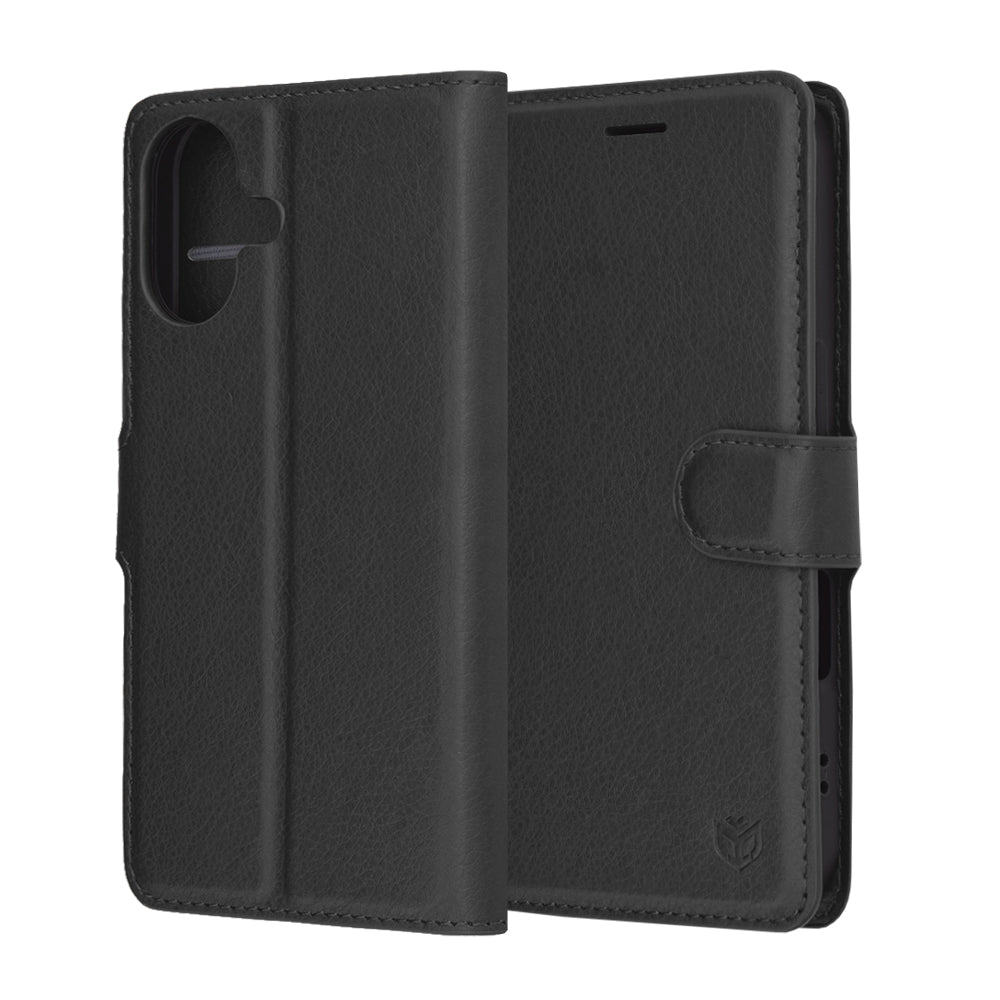 Custodia per Apple iPhone 17, Techsuit, Leather Folio, Nera
