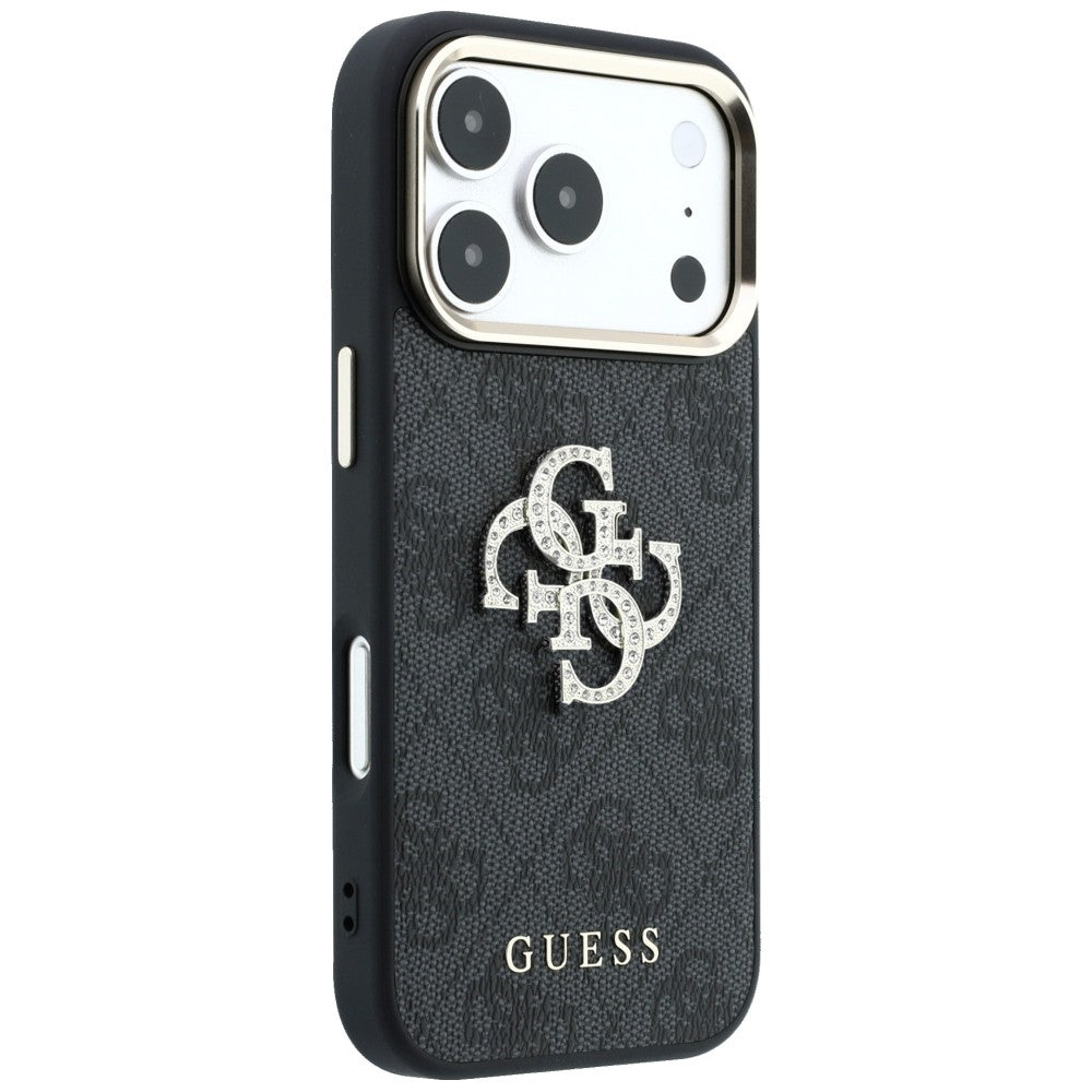 Custodia per Apple iPhone 18 Pro / 17 Pro, Guess, 4G Big Strass Logo, Nera