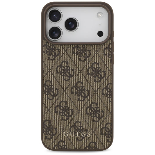 Custodia per Apple iPhone 18 Pro / 17 Pro, Guess, 4G Classic Logo, Marrone