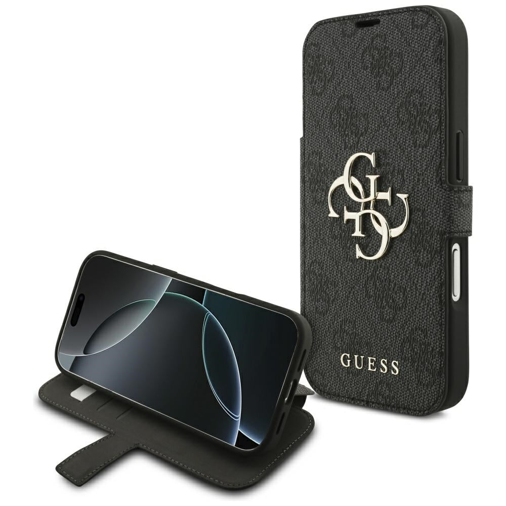 Custodia per Apple iPhone 18 Pro / 17 Pro, Guess, Logo Metallico 4G, Nera
