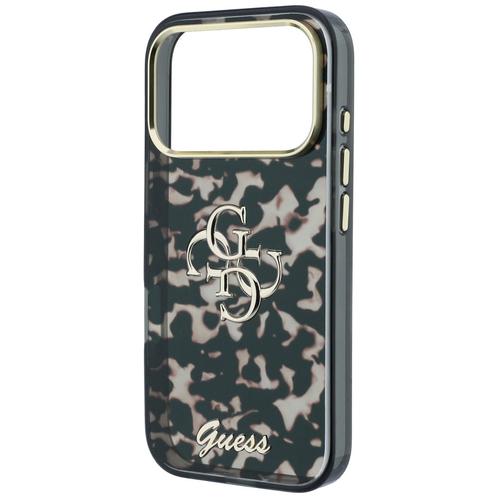 Custodia per Apple iPhone 18 Pro / 17 Pro, Guess, IML 4G Metal Script, Marrone