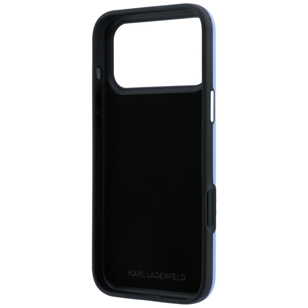 Custodia per Apple iPhone 18 Pro / 17 Pro, Karl Lagerfeld, Smooth Big Resin Signature Logo, Bleu