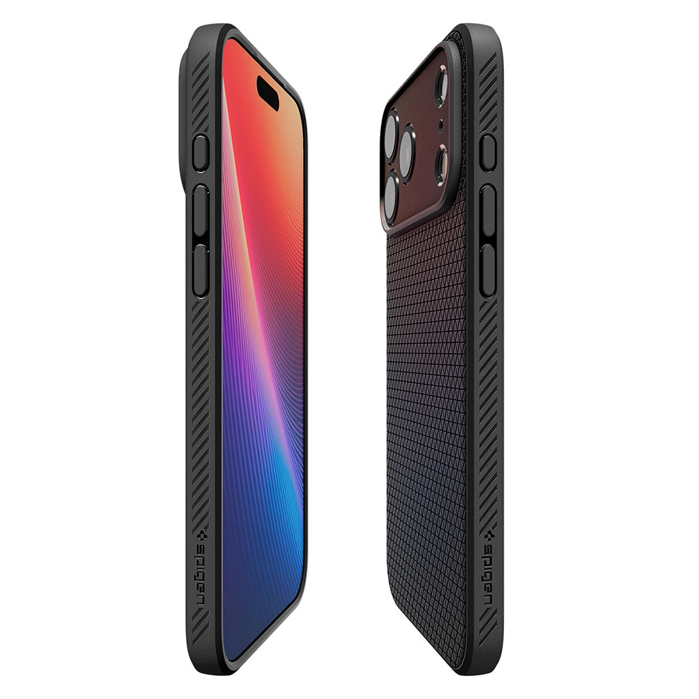 Custodia per Apple iPhone 18 Pro / 17 Pro, Spigen, Liquid Air, Nero Opaco ACS12149