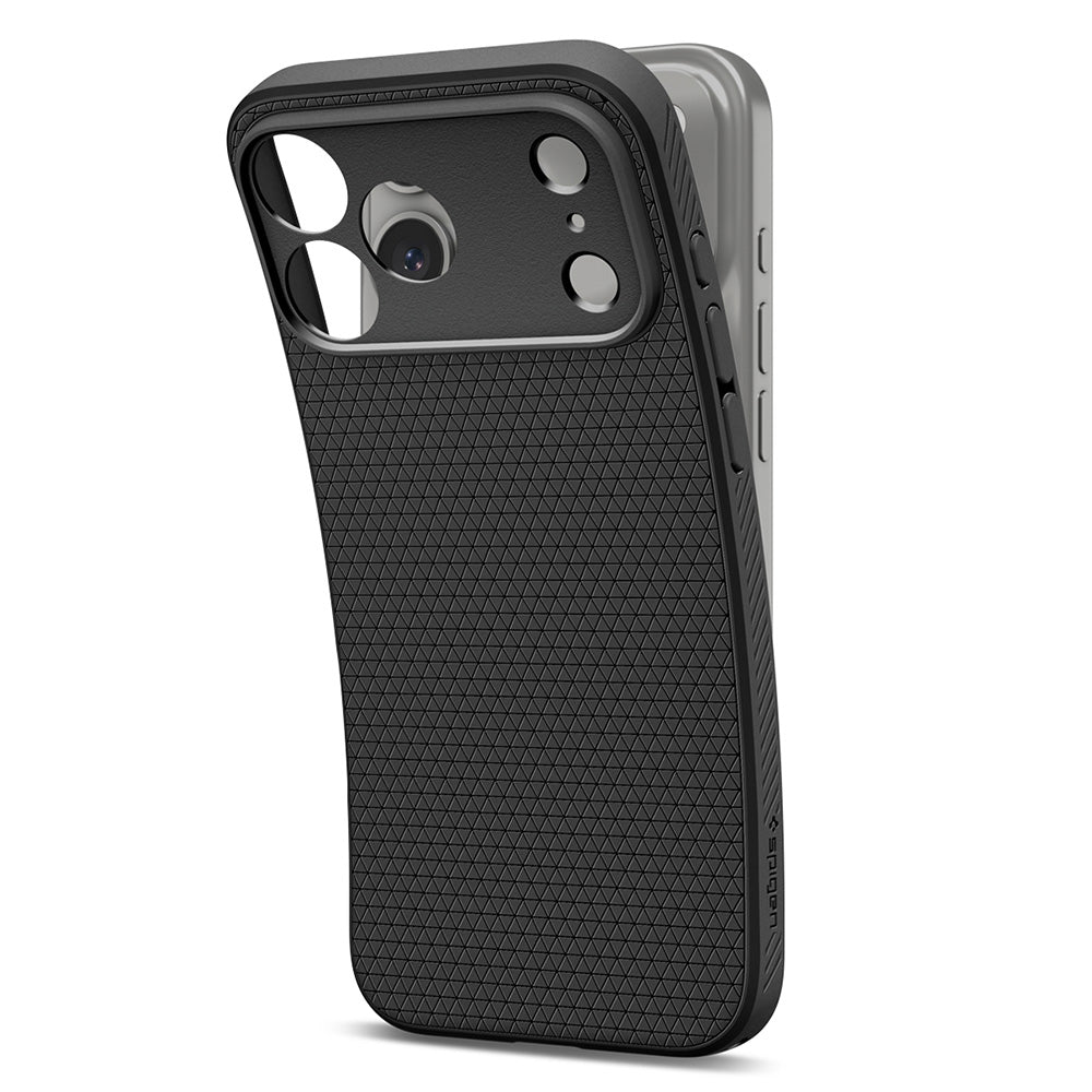 Custodia per Apple iPhone 18 Pro / 17 Pro, Spigen, Liquid Air, Nero Opaco ACS12149